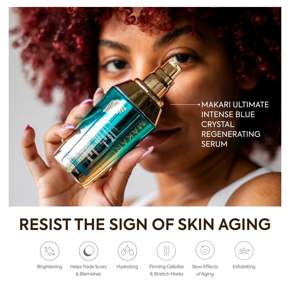makari glutathione King & Queen's Cosmetics Empire Ltd | Blue Crystal Vitality Face Moisturizer is a brightening, gel-cream formula designed to hydrate, firm, and rejuvenate skin. It and watch as dark spots MAKARI DE SUISSE BLUE CRYSTAL