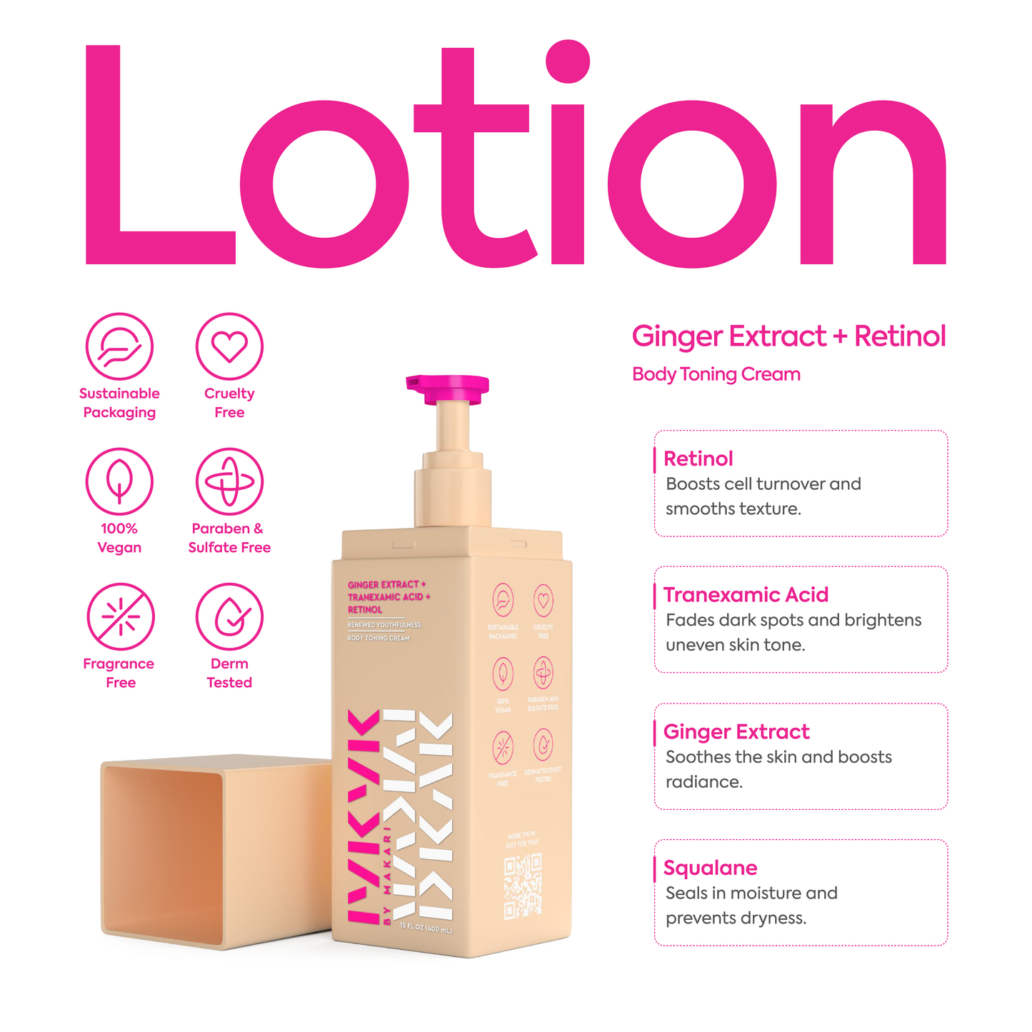 IYKYK GINGER EXTRACT + TRANEXAMIC ACID + RETINOL BODY TONING CREAM - 2 PACK - Image 2