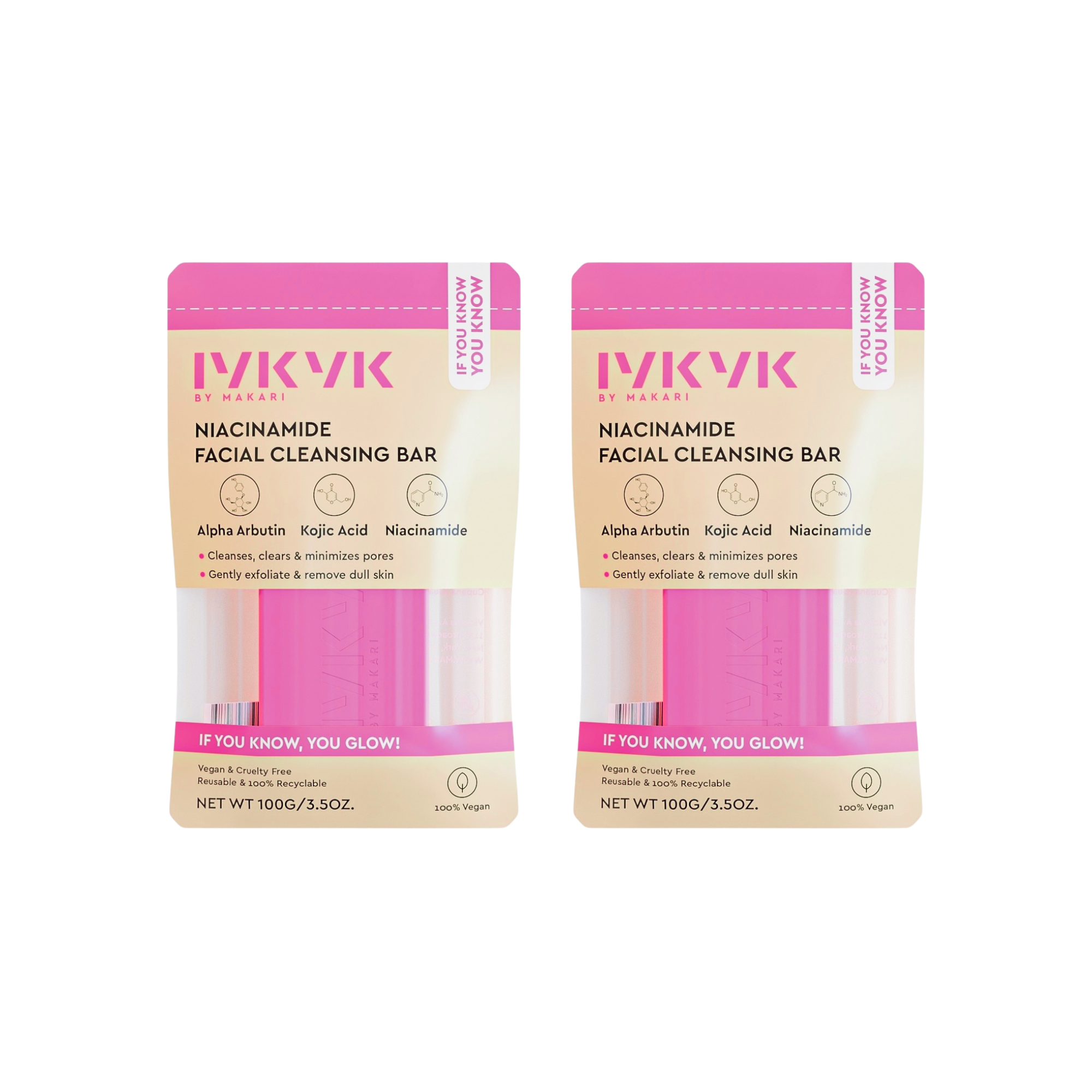 IYKYK NIACINAMIDE FACIAL CLEANSING BAR - 2 PACK - Image 1