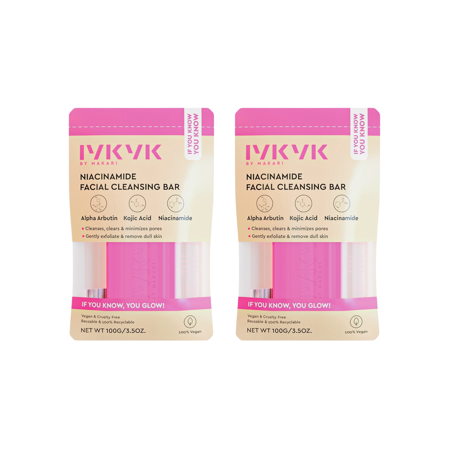 IYKYK NIACINAMIDE FACIAL CLEANSING BAR - 2 PACK - Image 1