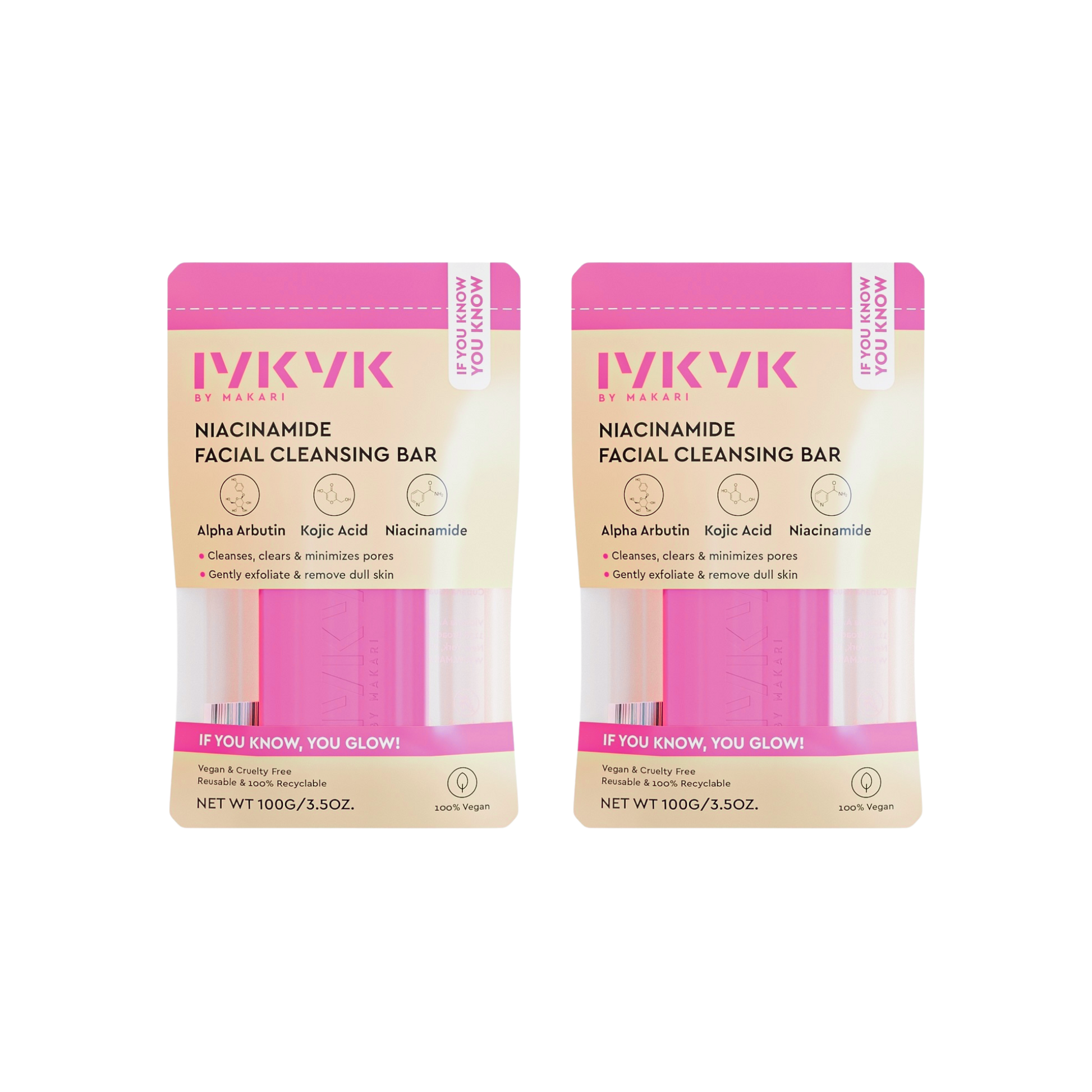 IYKYK NIACINAMIDE FACIAL CLEANSING BAR - 2 PACK - Image 1