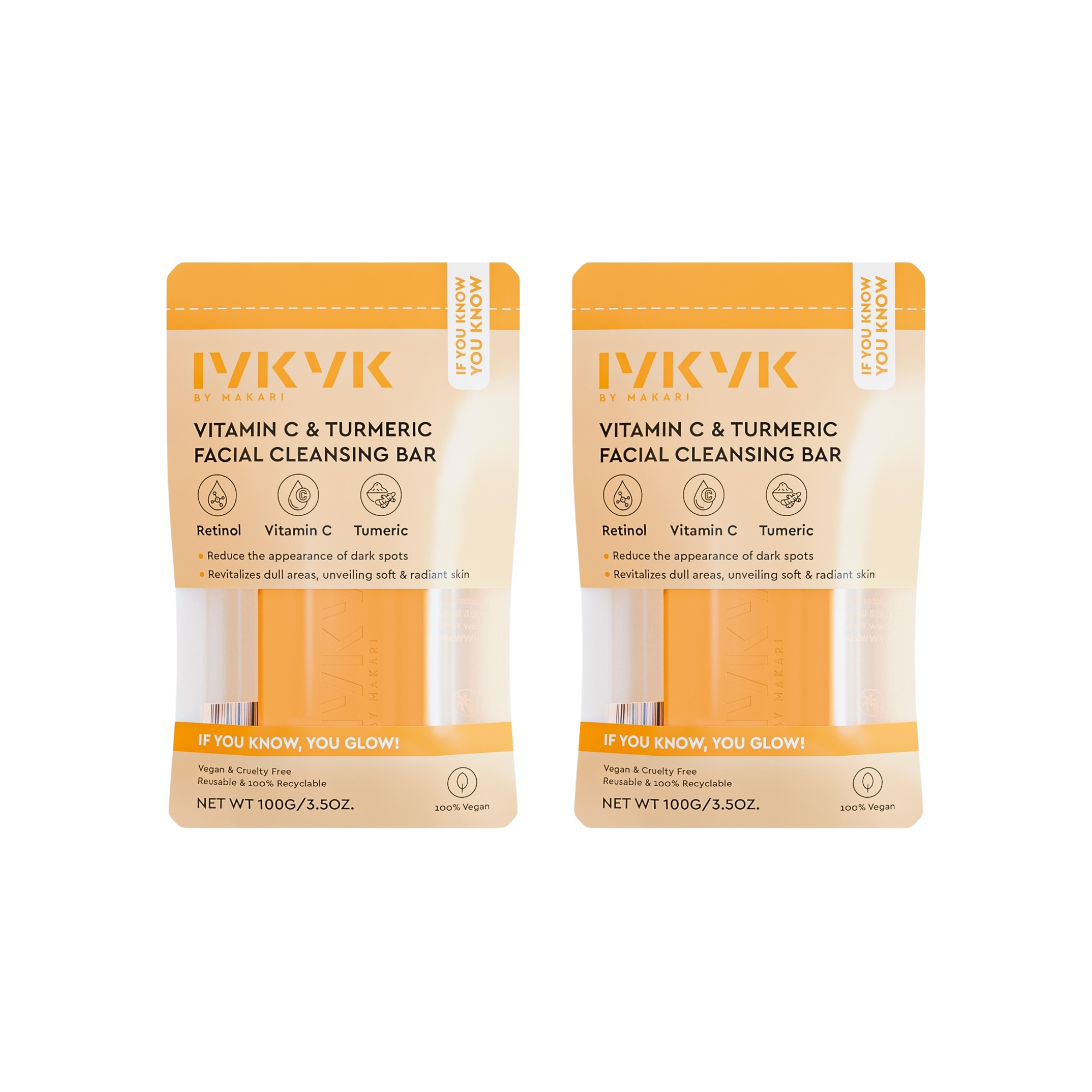 IYKYK VITAMIN C & TURMERIC FACIAL CLEANING BAR - 2 PACK - Image 1