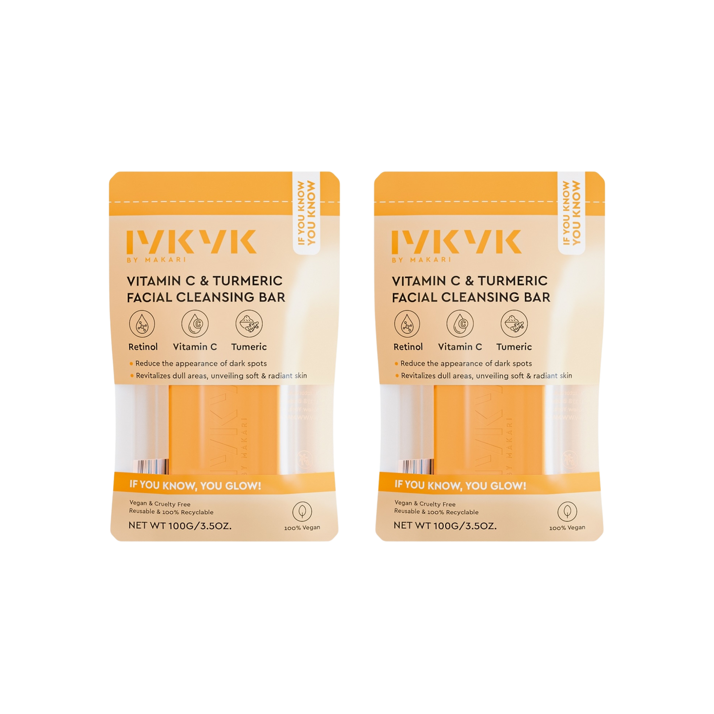 IYKYK VITAMIN C & TURMERIC FACIAL CLEANING BAR - 2 PACK - Image 1