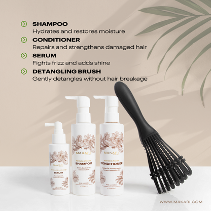 Hair Set Including Shampoo + Conditioner + Serum + Hair Brush - Image 2