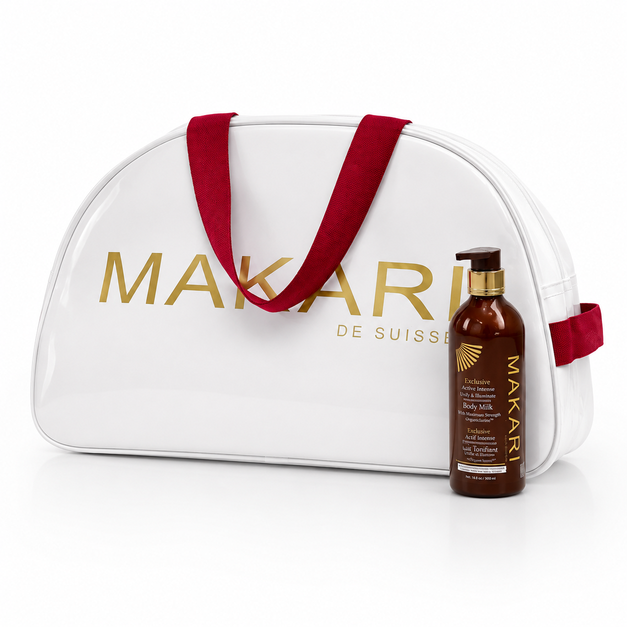 Official Makari White Duffle Bag With Rollers - Image 3