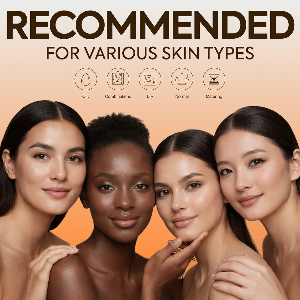 Makari de Suisse face cream model with radiant, even skin tone